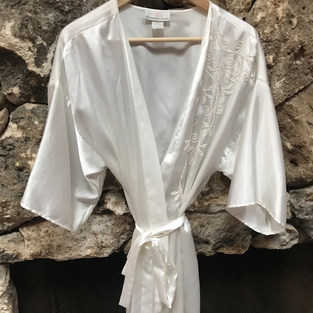 Off White Alexandra Nicole Beaded Bridal Robe